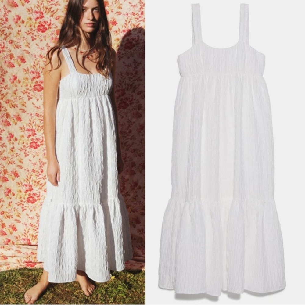 Zara voluminous textured weave dress